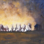 Kgalagadi Dusk – A herd of Wildebeest