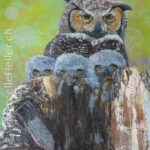 New Beginnings - Owl with chicks