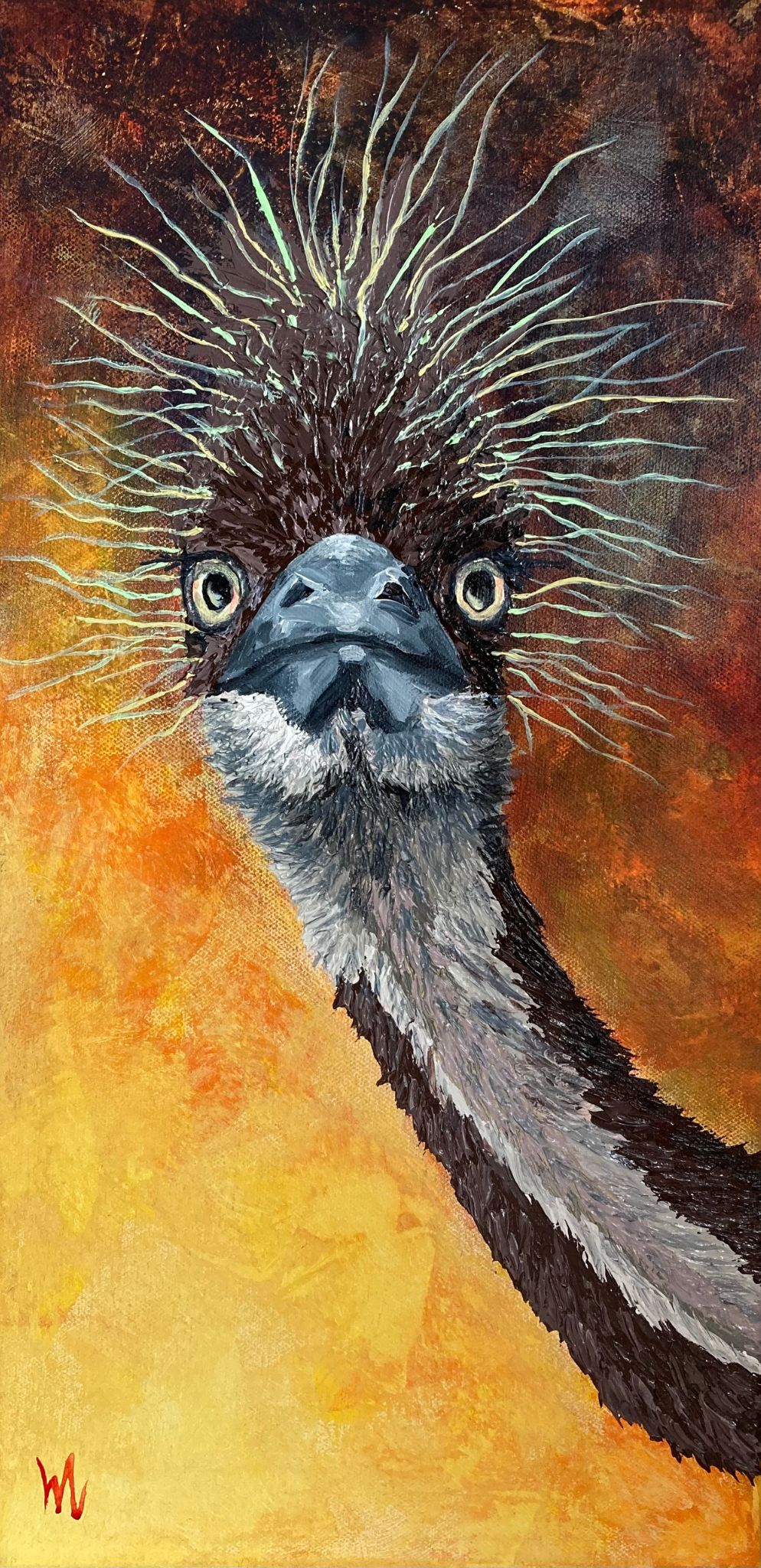 Funny bird in Acrylics