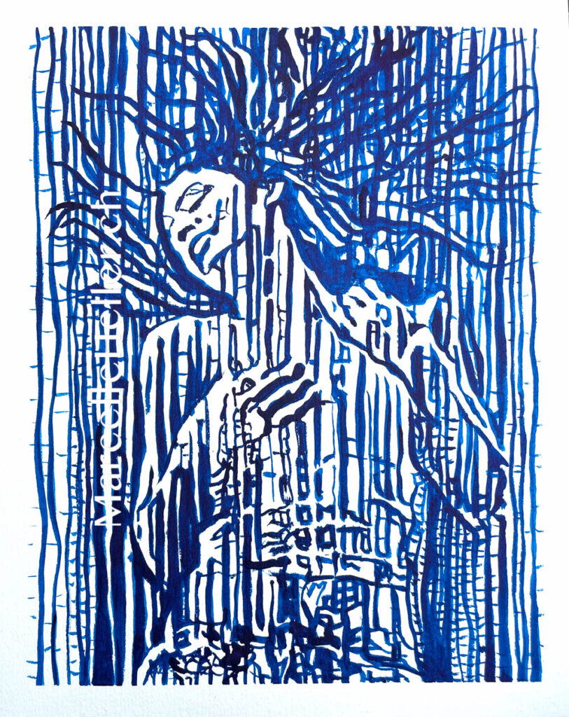 effulgence in stripes, abstract watercolour painting