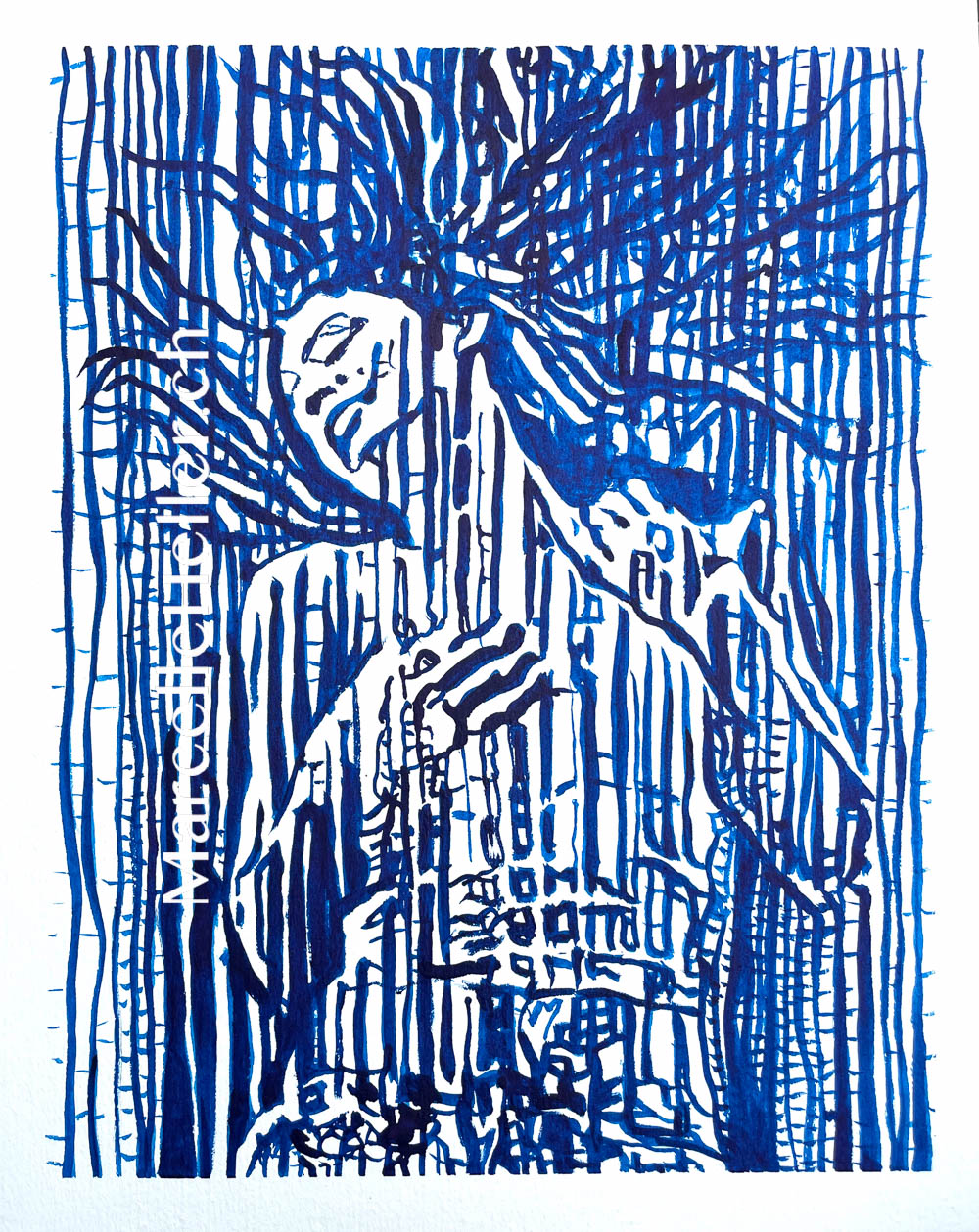 effulgence in stripes, abstract watercolour painting