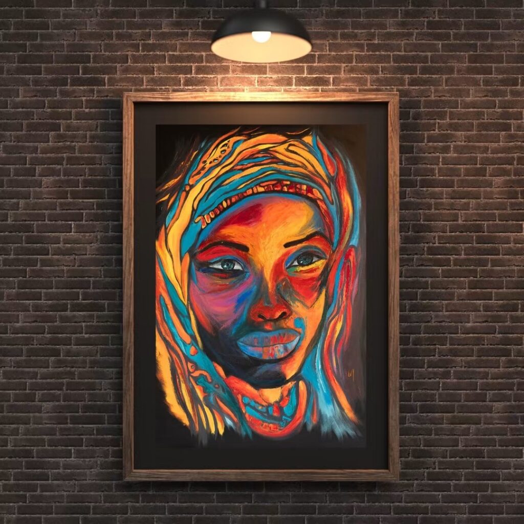 Fire of Identity Oil Painting of African Woman
