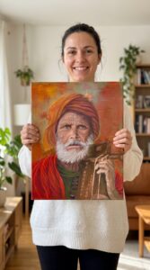 Painting of Musician in Oil - Marcelle Heller